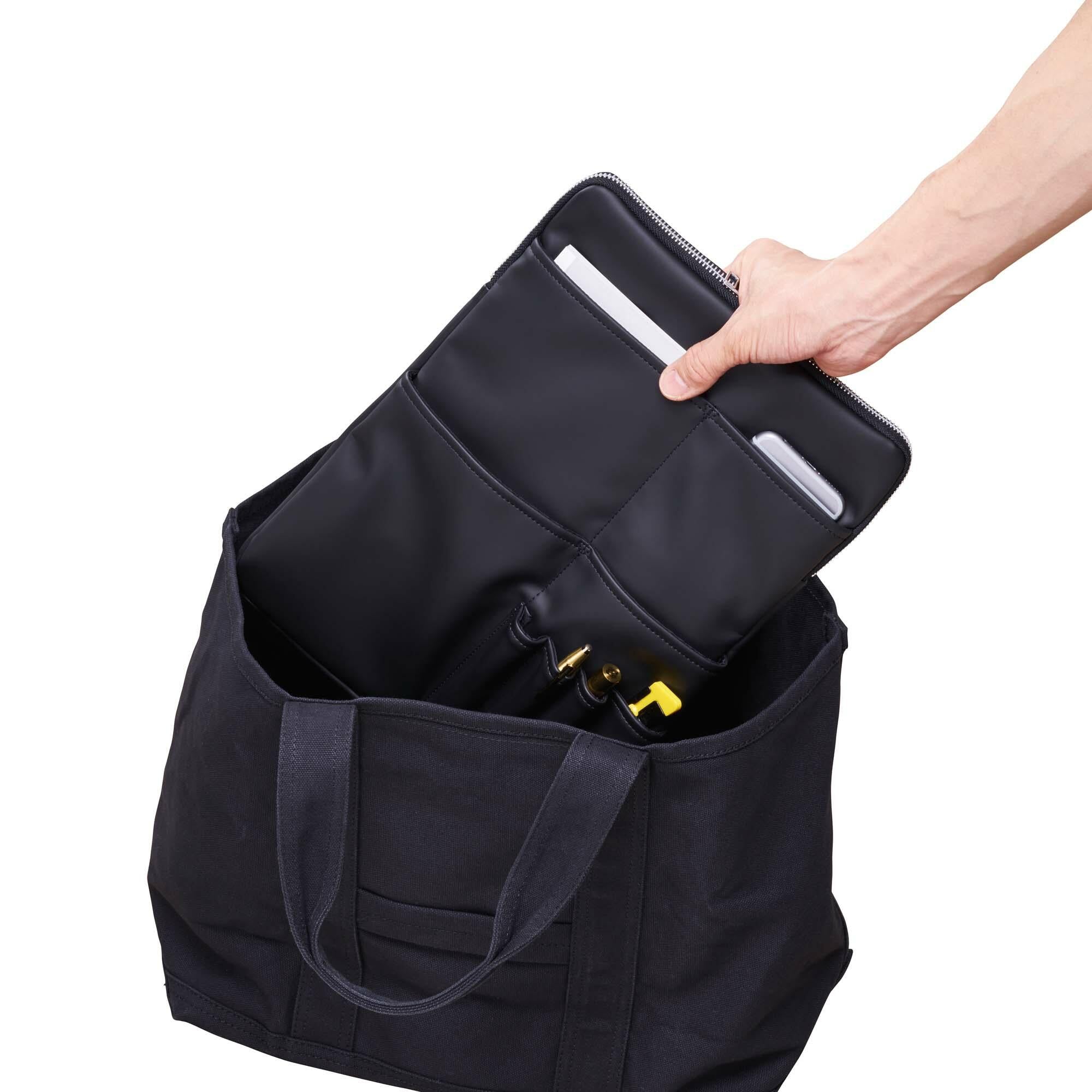 KOKUYO x trystrams Bag in Bag A4 Horizontal PU Black Default Title