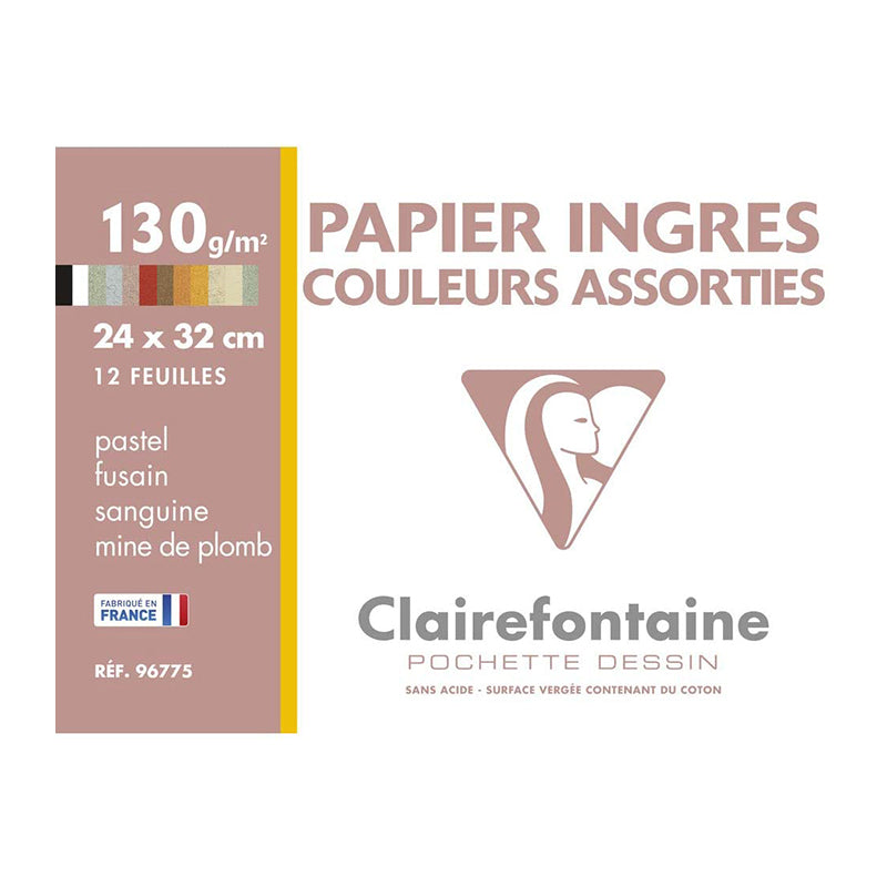 CLAIREFONTAINE Grafic Arts Pastel Paper 130g 24x32cm 12s Default Title