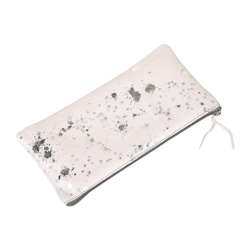 CLAIREFONTAINE Cosmicuir Suede Leather Pencil Case Flt Silver Default Title