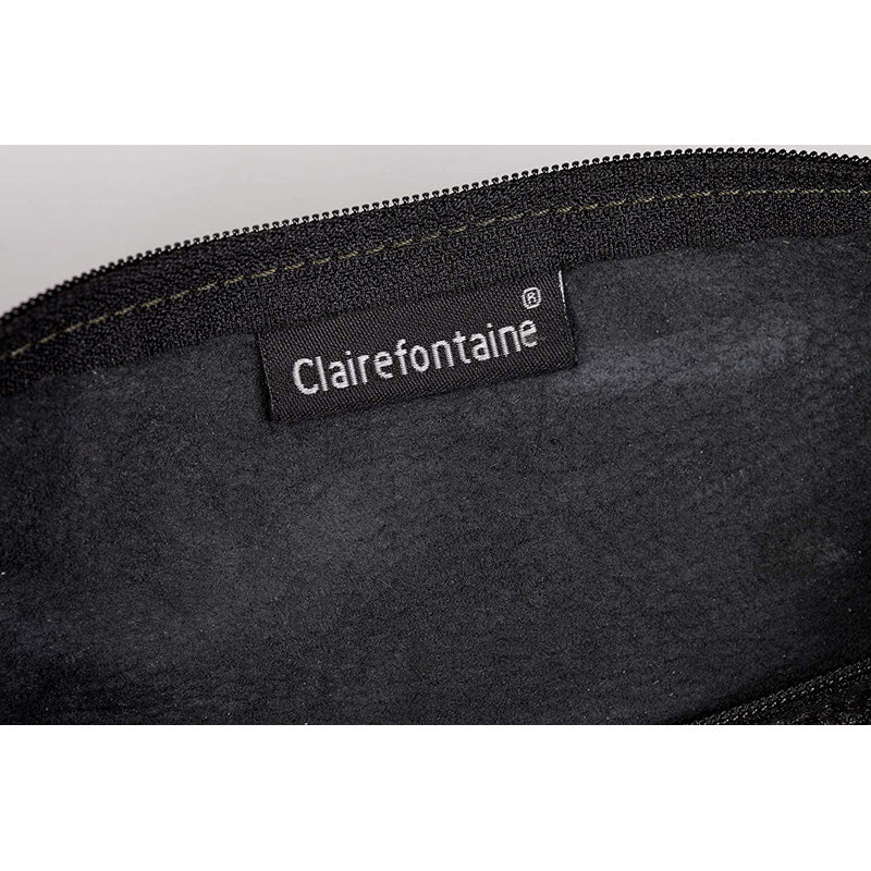 CLAIREFONTAINE Black Leather Pencil Case Rectangular Default Title