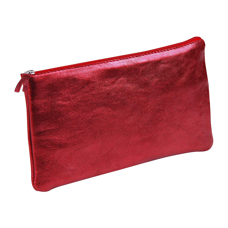 CLAIREFONTAINE Cuirise Leather Pencil Case Flat Red Default Title
