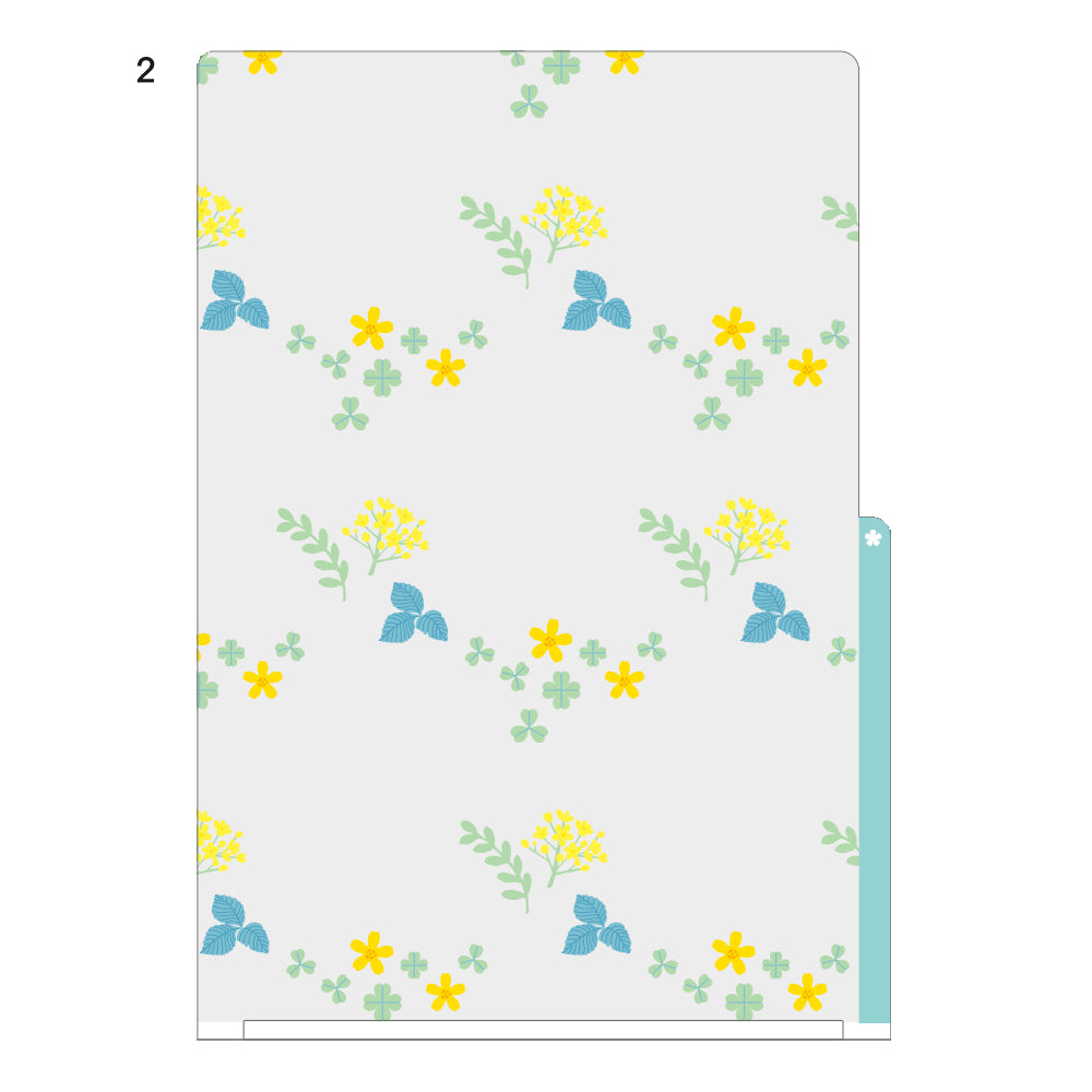 MIDORI 3-Pockets Clear Folder A4 Wild Flower