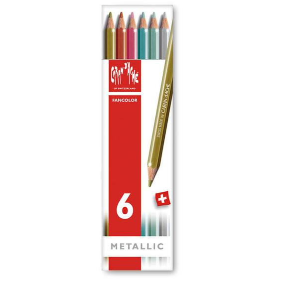 CARAN D'ACHE Fancolor Metallic Water Soluble Pencil 6/box