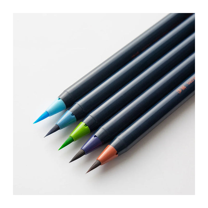 AKASHIYA Sai Coloring Brush Pen 5-Col Set Summer