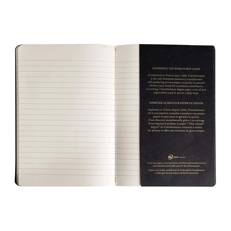 CLAIREFONTAINE Flying Spirit Notebook 16x21cm Lined 48s Black Default Title
