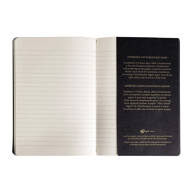 CLAIREFONTAINE Flying Spirit Notebook Clothbound 16x21cm Black Default Title