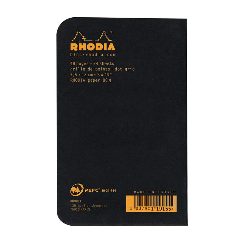 RHODIA Classic Stapled A7 75x120mm Dot Black Default Title