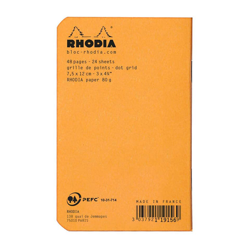 RHODIA Classic Stapled A7 75x120mm Dot Orange Default Title