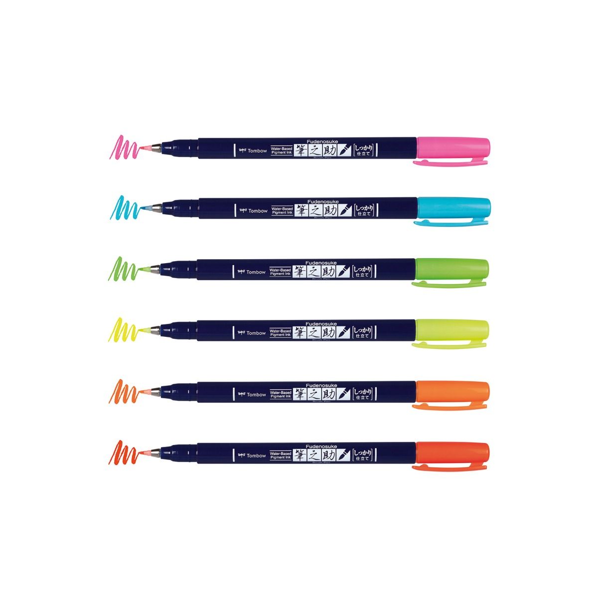 TOMBOW Fudenosuke Brush Pen-Hard-Neon Green