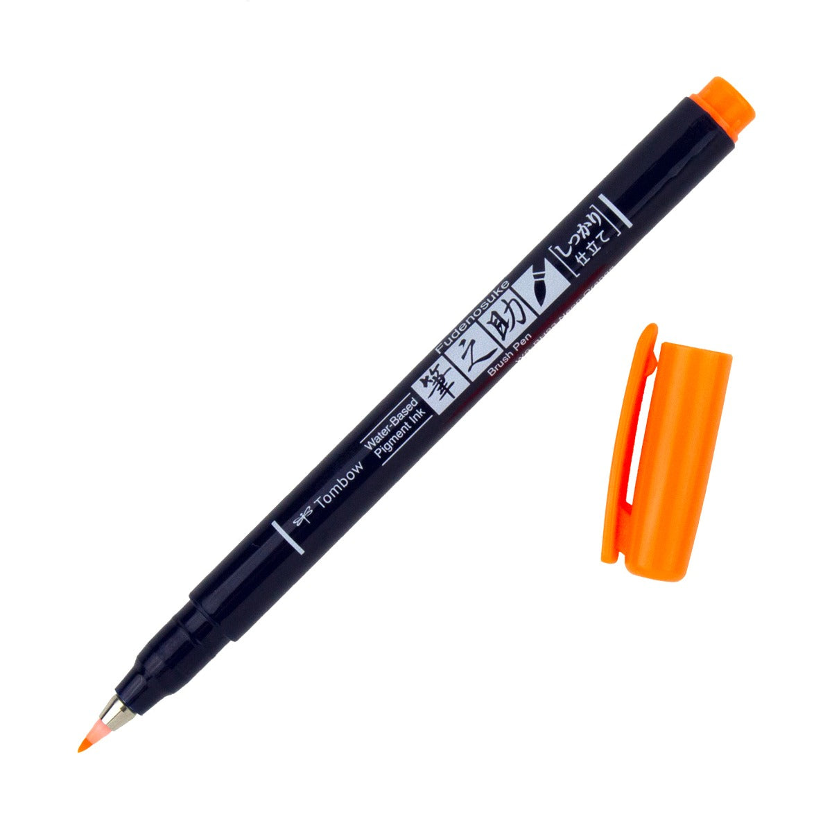 TOMBOW Fudenosuke Brush Pen-Hard-Neon Orange