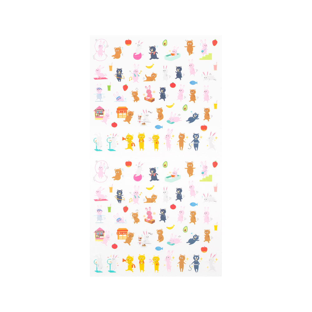 MIDORI Sticker Schedule 2456 Diet Animals