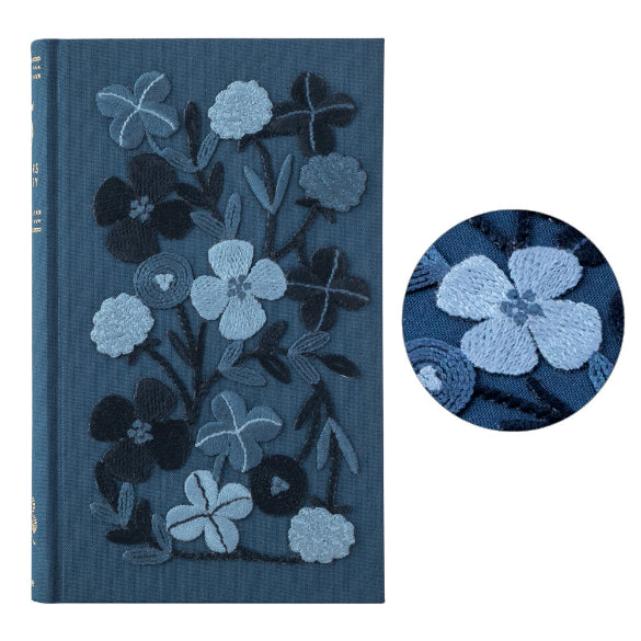 MIDORI Journal 5 Years Embroidery Flower Navy
