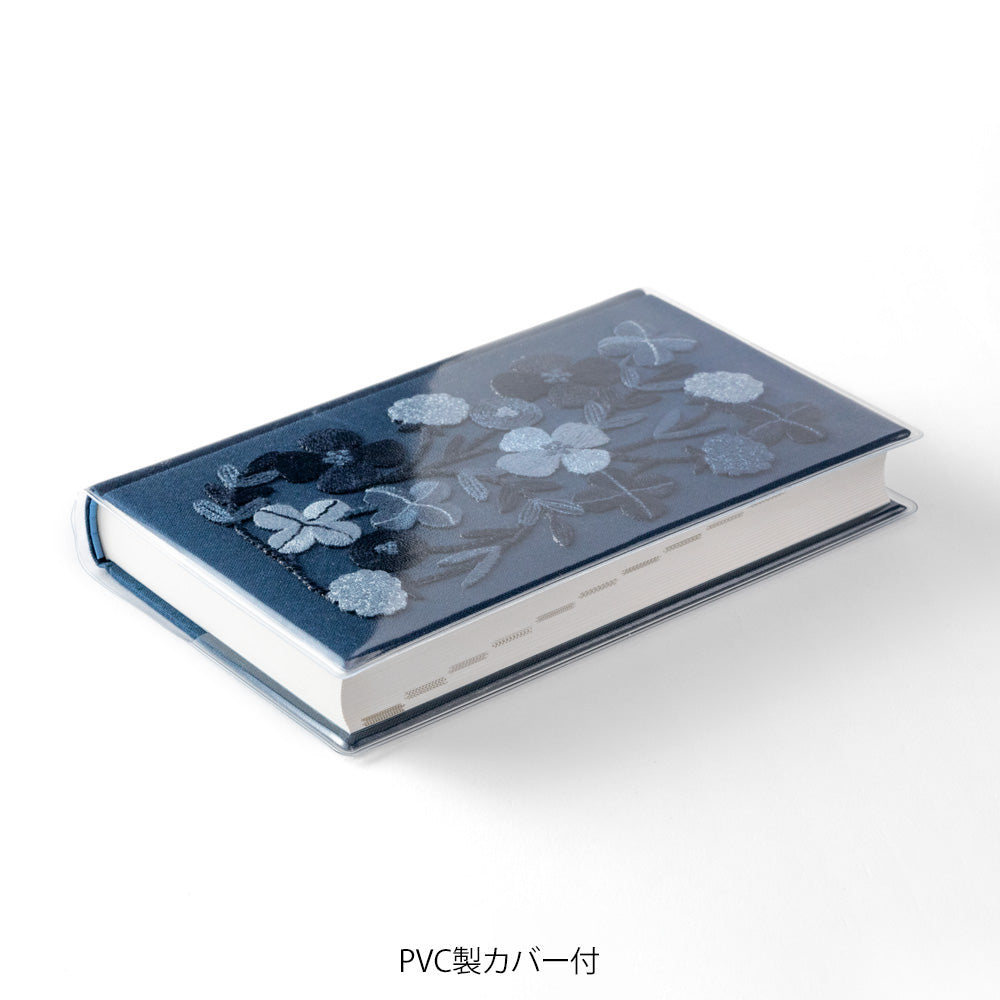 MIDORI Journal 5 Years Embroidery Flower Navy