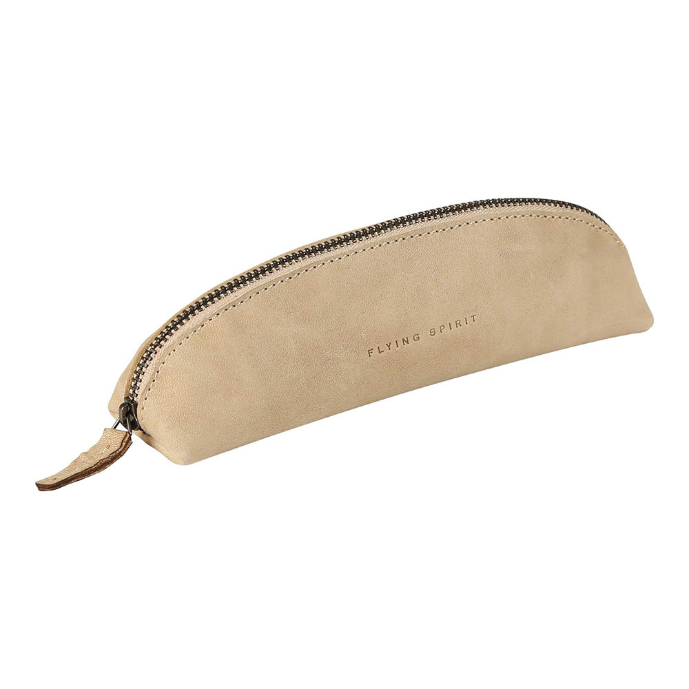 CLAIREFONTAINE Flying Spirit Leather Triangular Pencil Case Beige