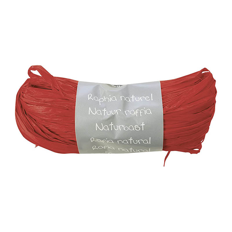 CLAIREFONTAINE Natural Raffia Ball 50gm Red Default Title