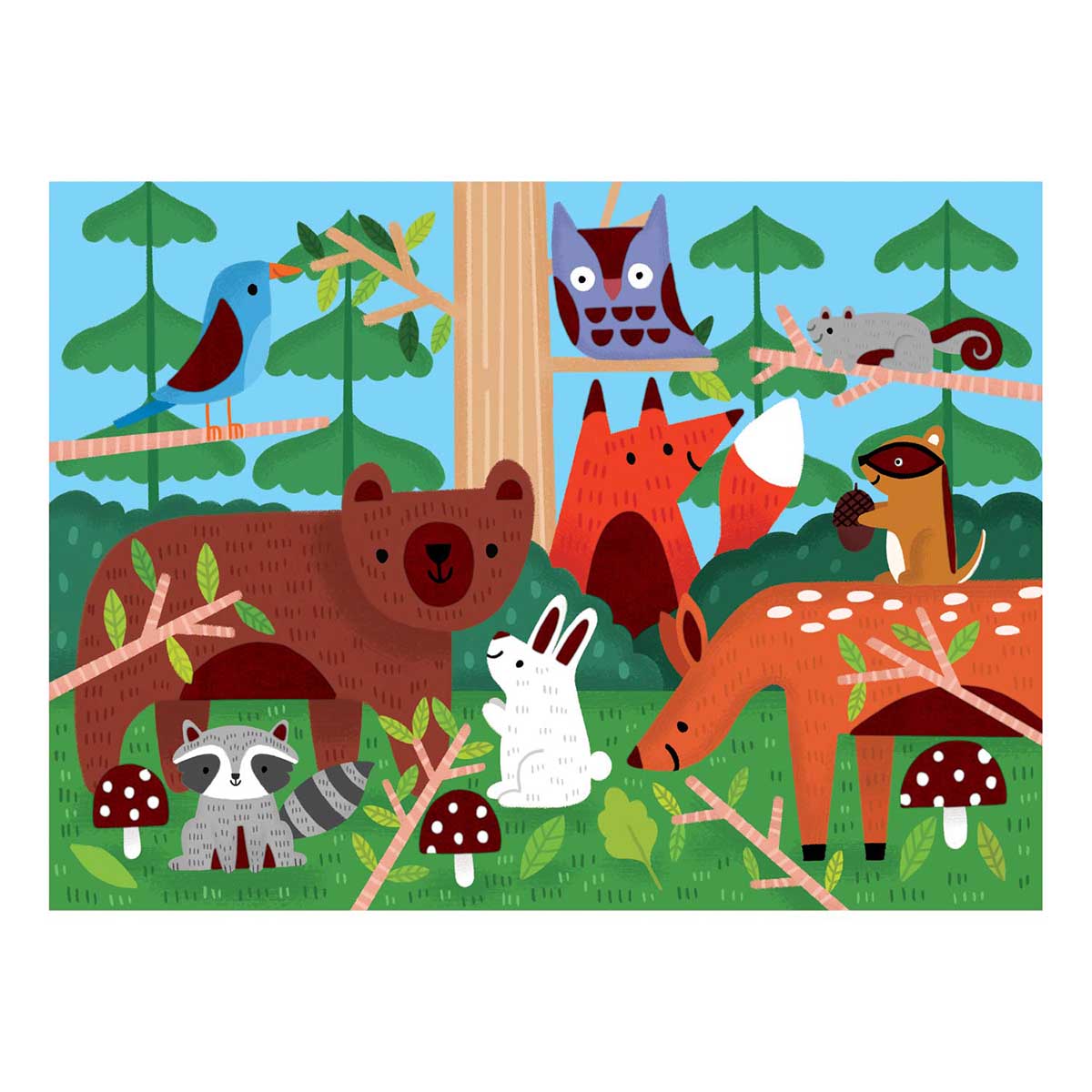 Fuzzy Puzzle 42pc Woodland 1206796