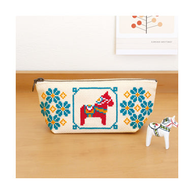 OLYMPUS Cross Stitch Pouch Kit 7.5x18x6cm Nordic Horse