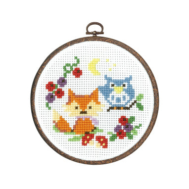 OLYMPUS Cross Stitch Kit 15.5x15.5cm Fox & Owl