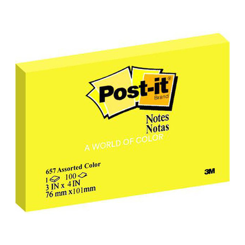 3M Post-it Super Sticky Notes 654 3x3in Neon Yello