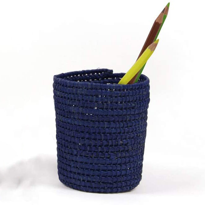 CLAIREFONTAINE Hedera Raffia Pot 7x9.5cm Royal Blue Default Title