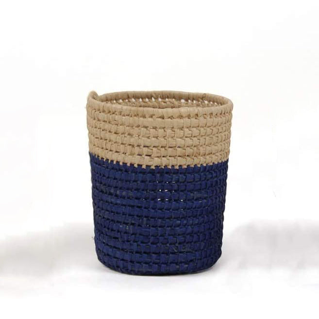 CLAIREFONTAINE Hedera Raffia Pot 7x9.5cm Royal Blue/Natural Default Title