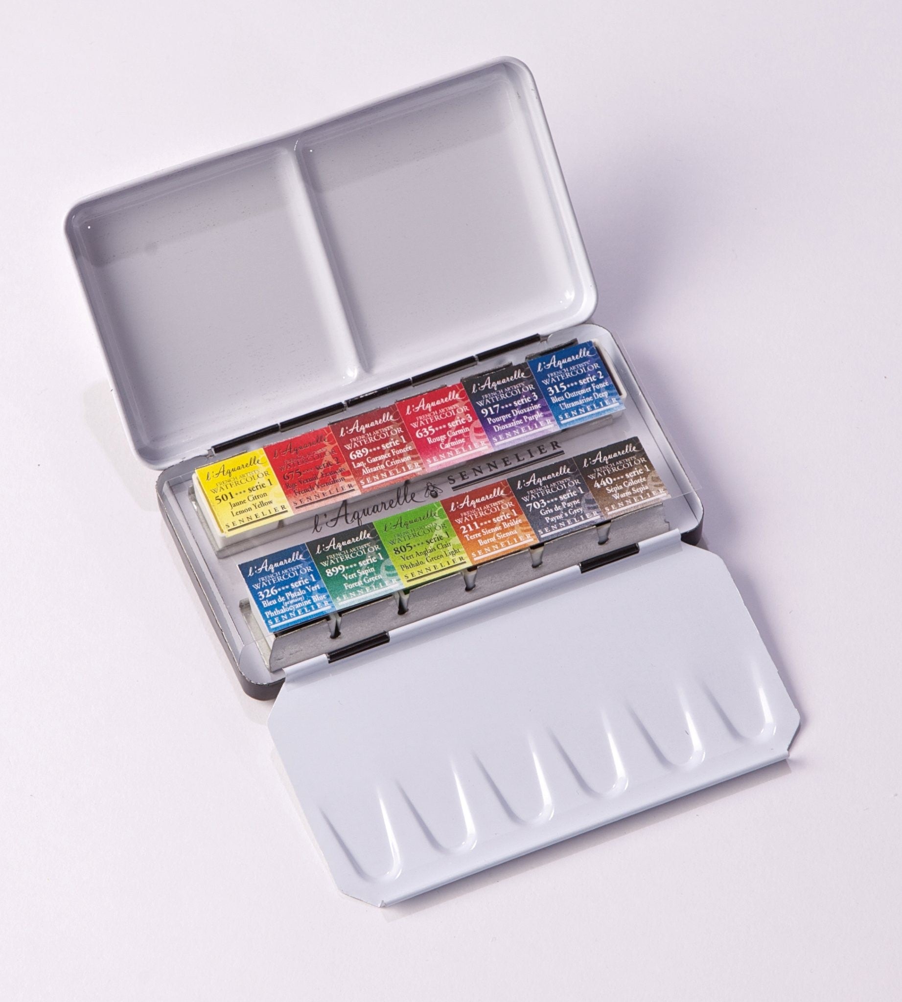 SENNELIER L'Aquarelle Watercolour Metal Box 12 Half Pans