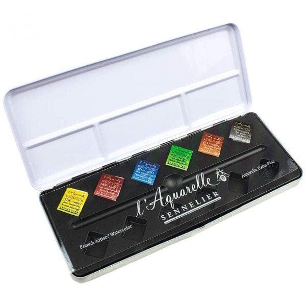 SENNELIER L'Aquarelle Watercolour Test Pack 6 Half Pans+6 Empty P