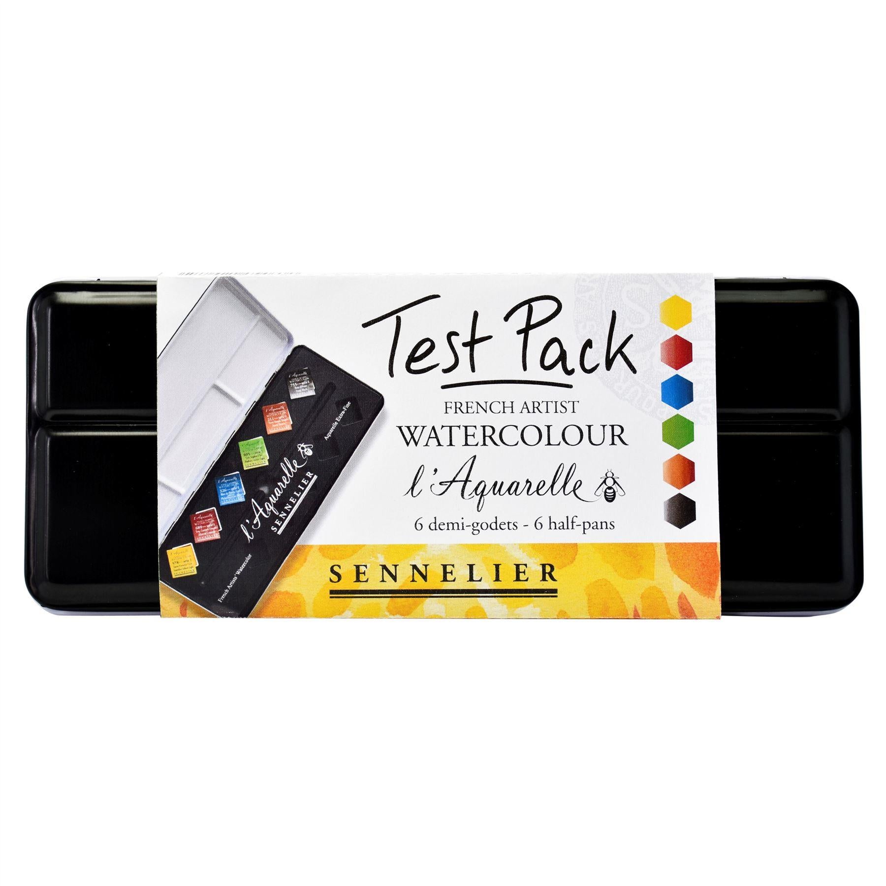 SENNELIER L'Aquarelle Watercolour Test Pack 6 Half Pans+6 Empty P