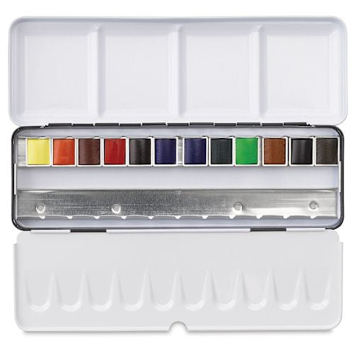 SENNELIER L'Aquarelle Watercolour Metal Box 12 Half Pans+12 Empty