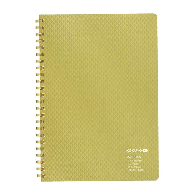 KOKUYO ME Soft Ring Notebook A5 5mm Grid 50s Golden Green Default Title