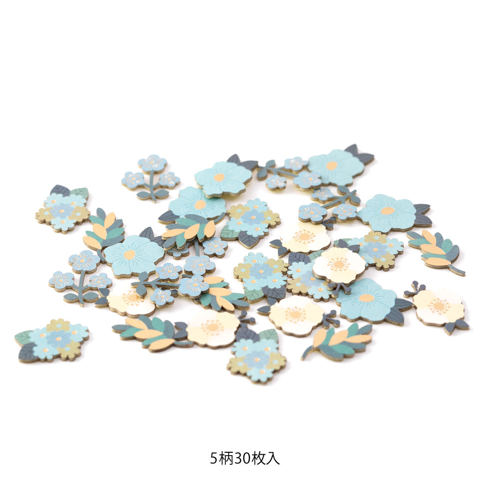 MIDORI Sticker PCM 2521 Decoration Flower Blue