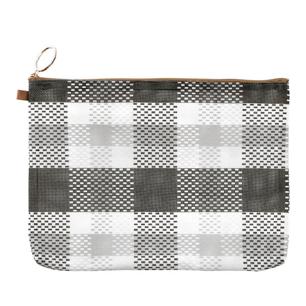 MIDORI Mesh Graphics Pouch A5 Check Black