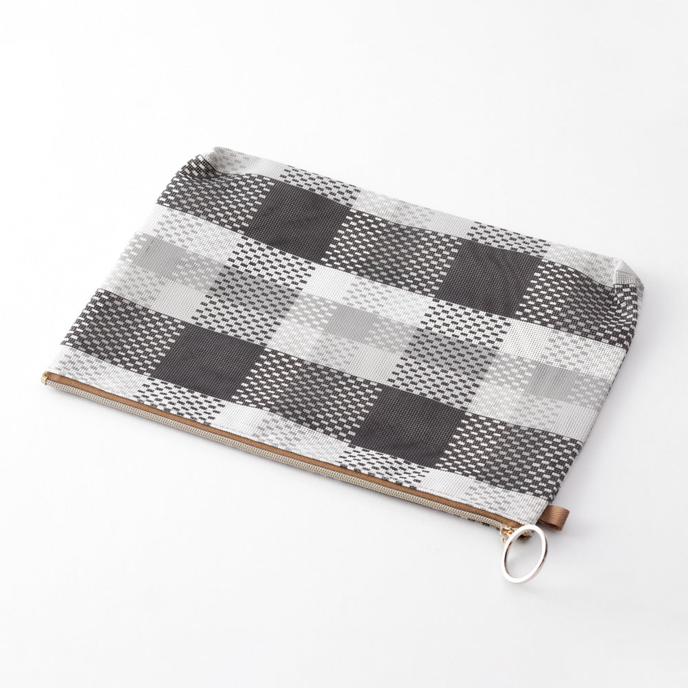 MIDORI Mesh Graphics Pouch A5 Check Black