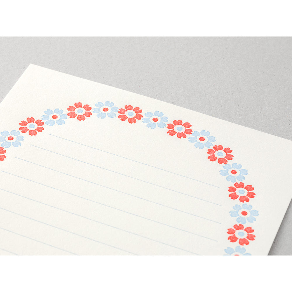 MIDORI Letterpress Letter Set 478 Flower Frame LBl