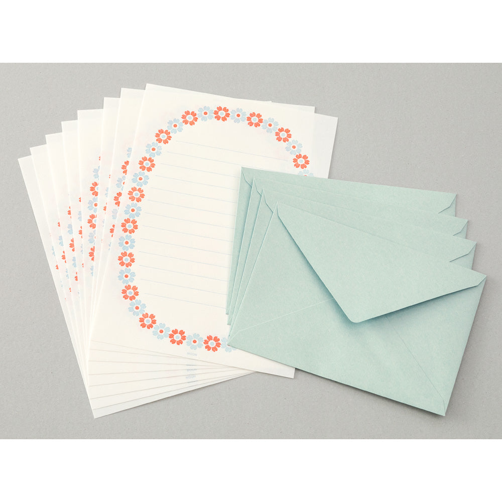 MIDORI Letterpress Letter Set 478 Flower Frame LBl