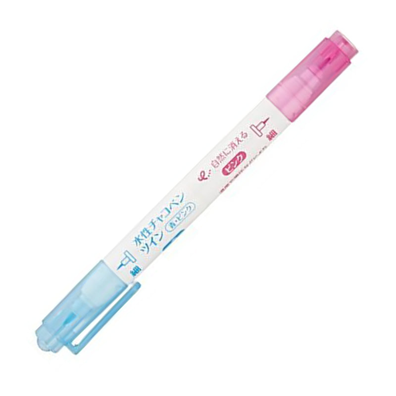 CLOVER Water Erasable Twin-Tip Pen Blue & Pink