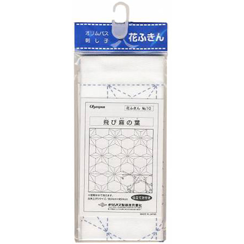 OLYMPUS Sashiko Stenciled Fabric 34x34cm WH #10