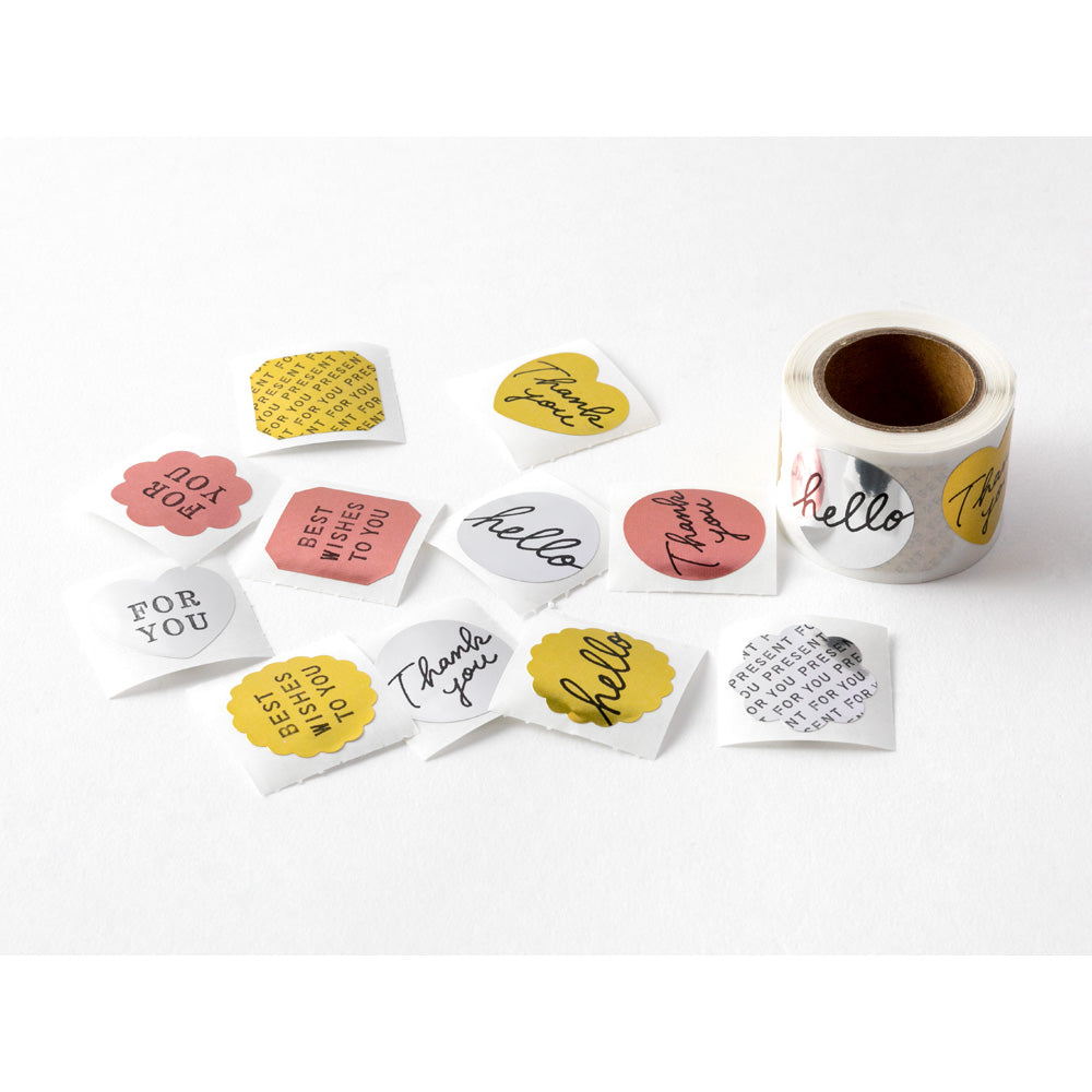 MIDORI Roll Sticker Message Metal Metallic