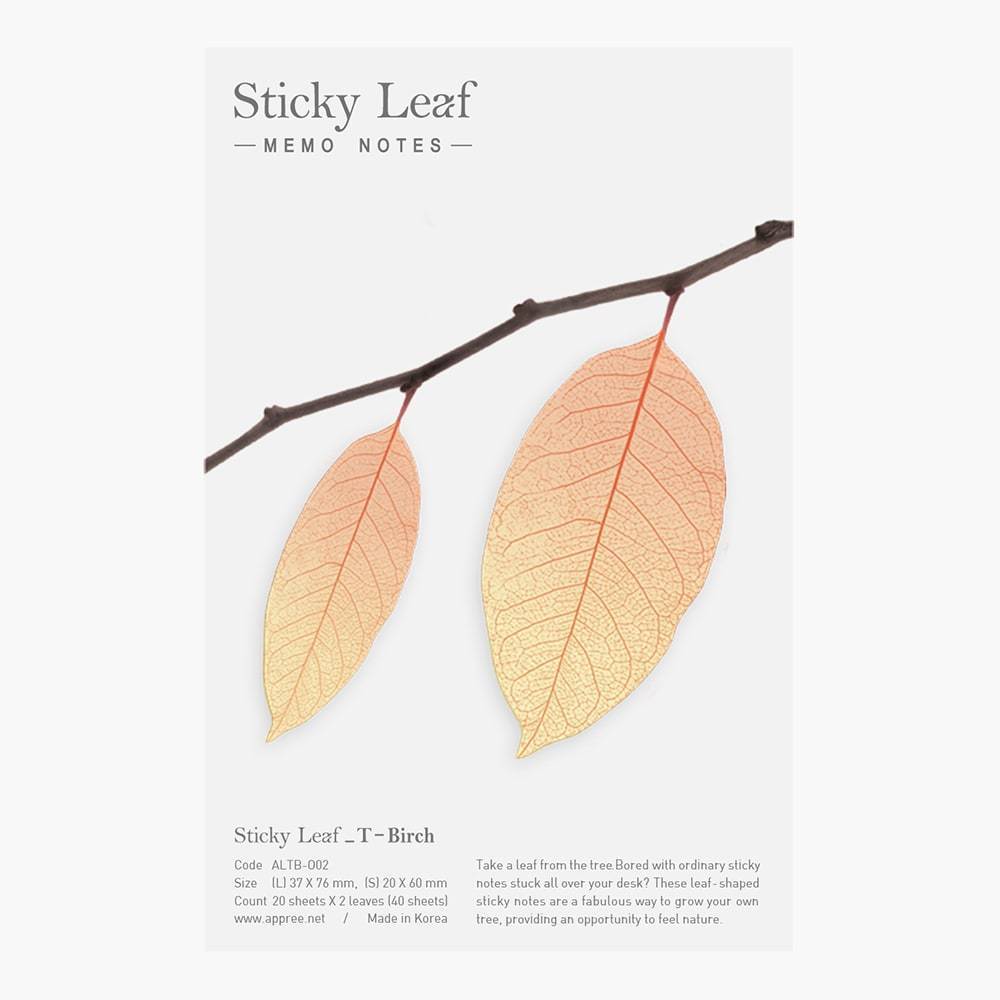 APPREE Sticky Leaf Memo M Birch Orange Default Title