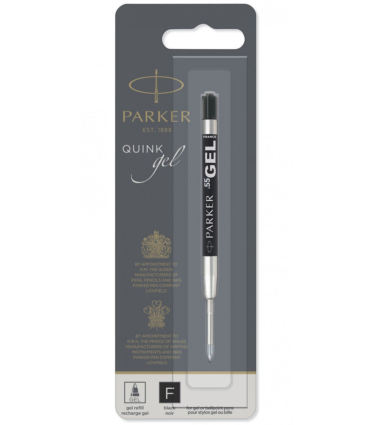 PARKER Quink Gel Ball Pen Refill F-Black BL1