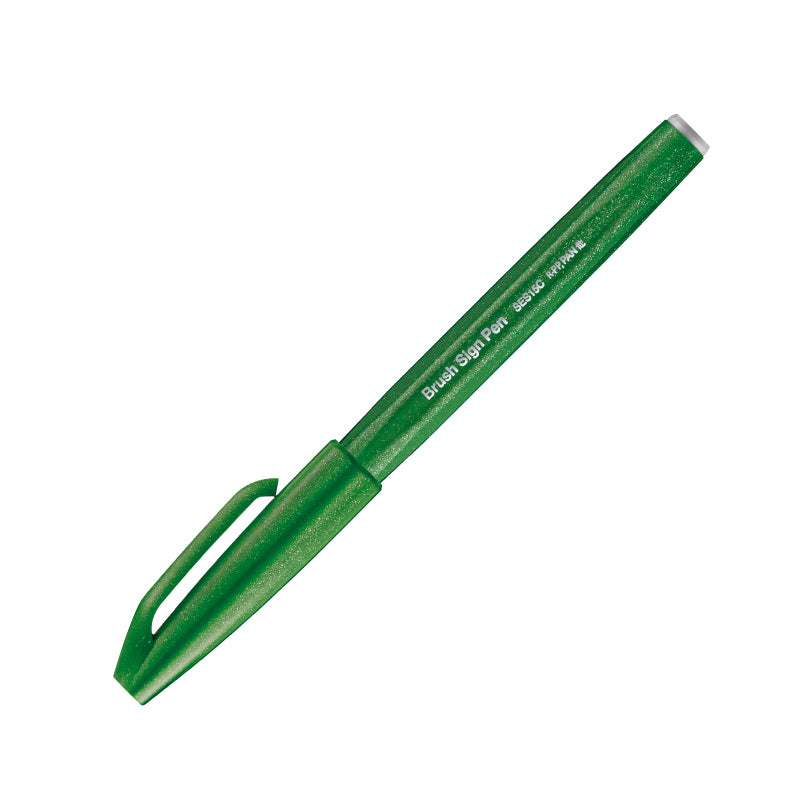 PENTEL Touch Brush Sign Pen-Olive Green