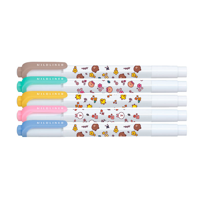 ZEBRA Mildliner LE LINE 2 WKT7-LN2 5 Cols Set