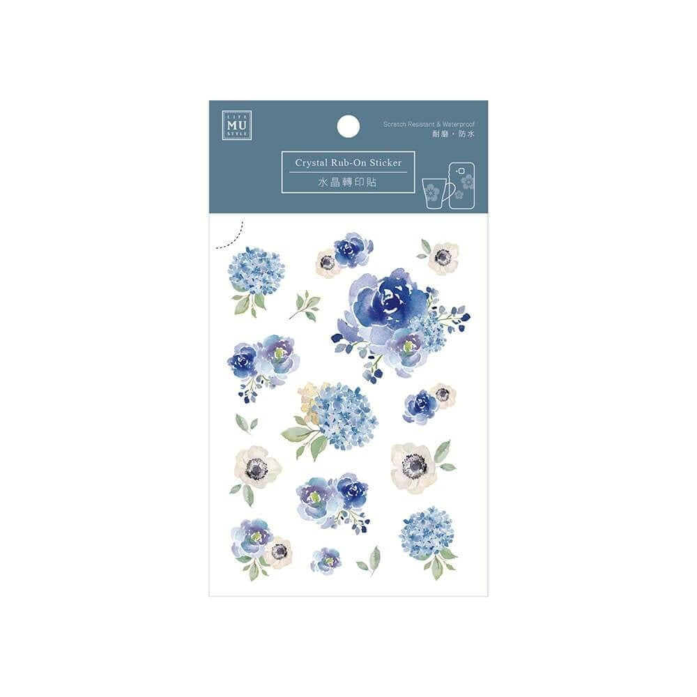 MU Crystal Print-On Sticker 003 Blue Roses