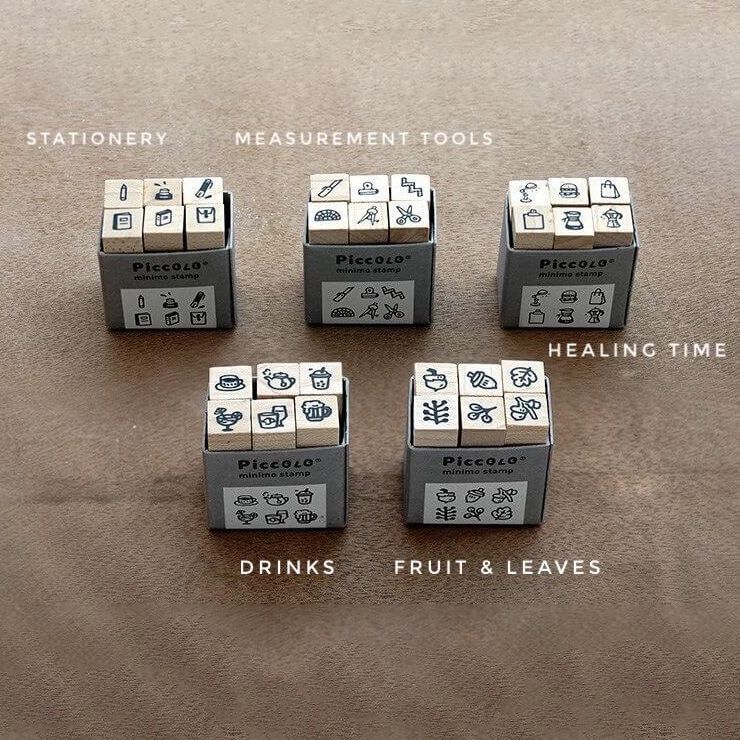 PICCOLO Mini Rubber Stamp Set Measurement Tools