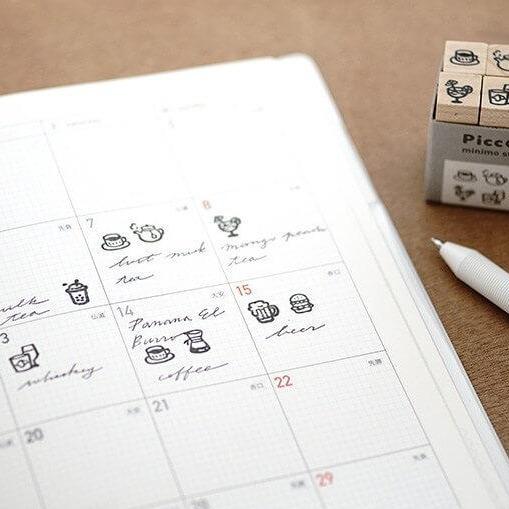 PICCOLO Mini Rubber Stamp Set Measurement Tools