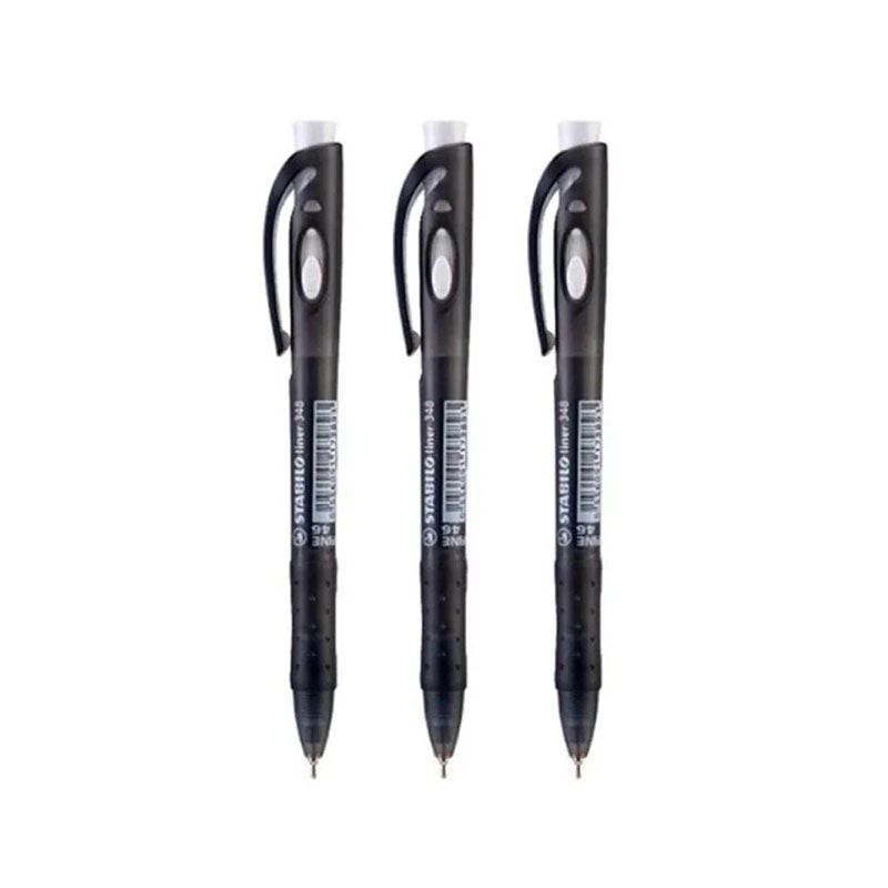 STABILO liner 308FW Ball Pen F-Black 3s