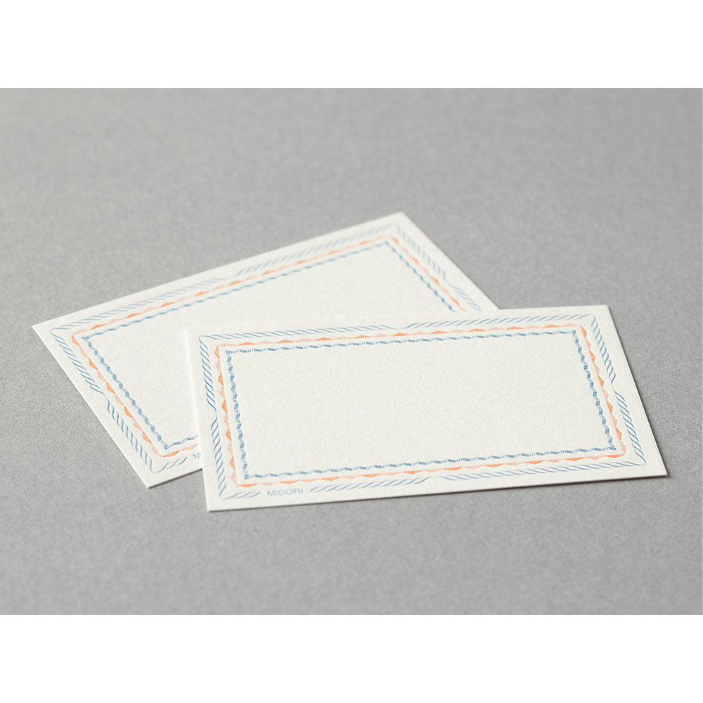 MIDORI Letterpress Card Set Frame Blue