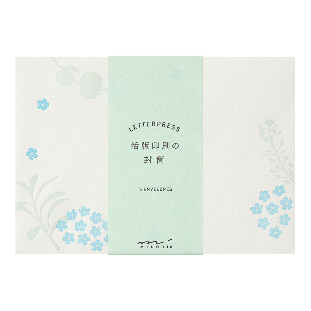 MIDORI Letterpress Envelope Scatter Flowers