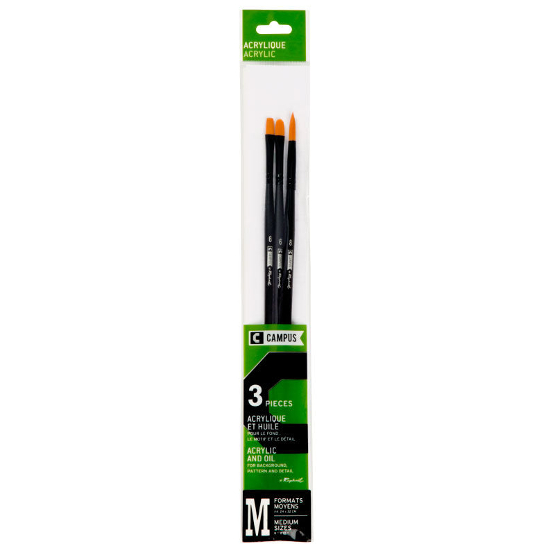 CAMPUS Acrylic Brushes M Set of 3