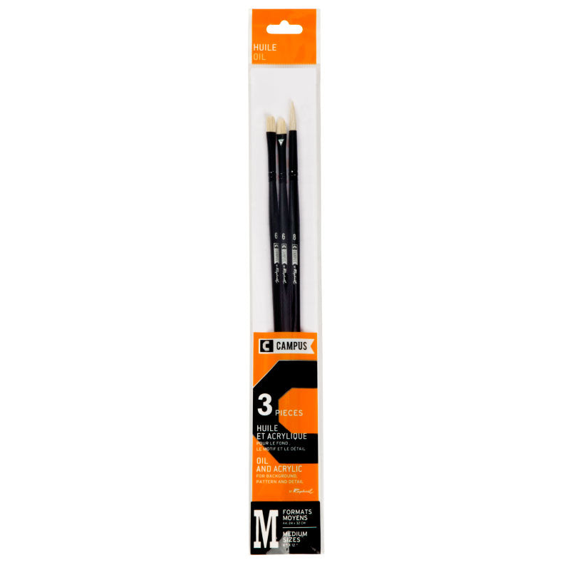 CAMPUS Oil Brushes S Set of 3
